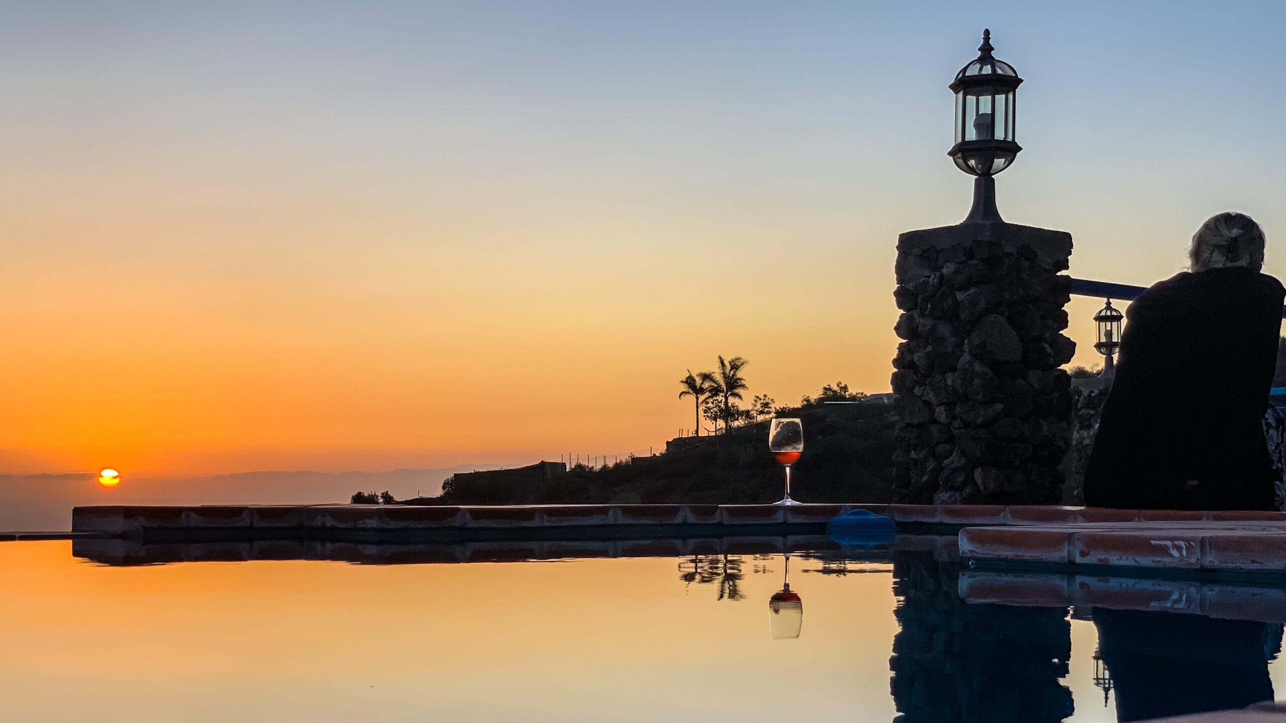 Atlantik, Teneriffa, Finca bei Los Gigantes, Blick Richtung Insel La Gomera und La Palma