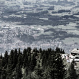 Allgäu, bei Füssen, Blick vom Tegelberg auf Füssen