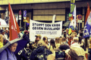 Berlin, Friedrichstraße, Russisches Haus, am 04.09.2026, Protest gegen angeordnete Schließung und deutsche Kriegstreibe