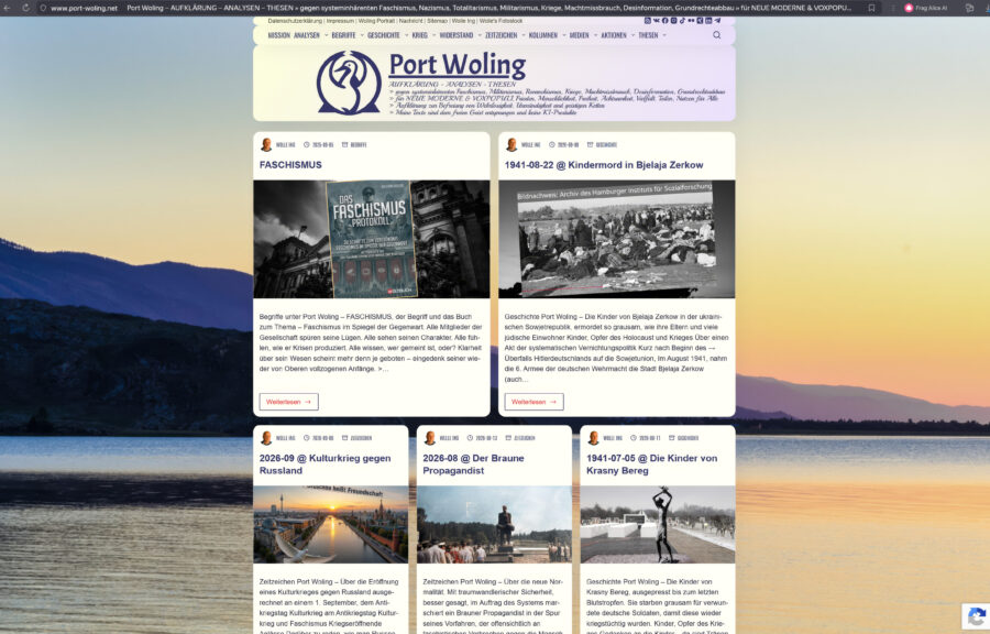 [Port Woling] Portal für Aufklärung, Analysen, Thesen - gegen Tendenzen des Faschismus, Militarismus, Krieg